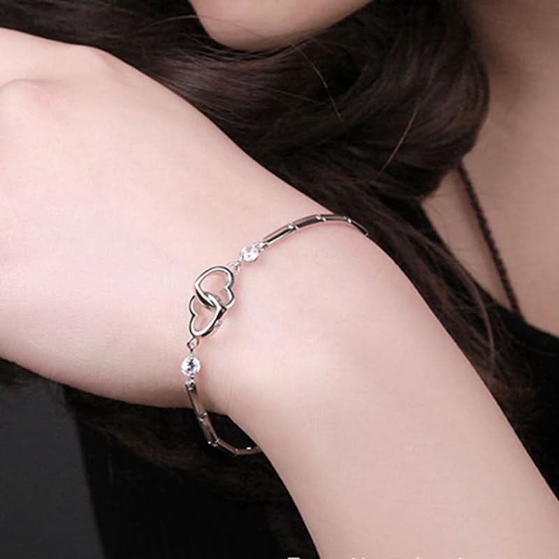 Sparkling Heart Connection Bracelet