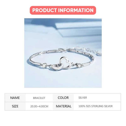 Sparkling Heart Connection Bracelet